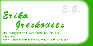 erika greskovits business card